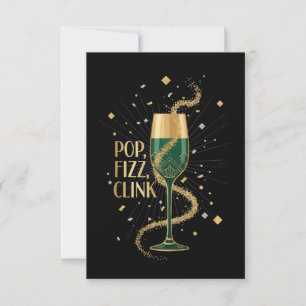  Elegant Art Deco Pop Fizz Clink   Gatsby Roaring  Thank You Card