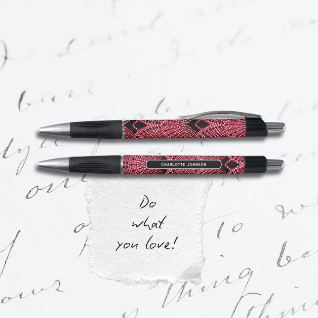 Elegant Art Deco Red Black White Peacock Pattern (Elegant Art Deco Red Black White Peacock Pattern Pen ©Susanne Sachers - Sunny Mind 🌞)