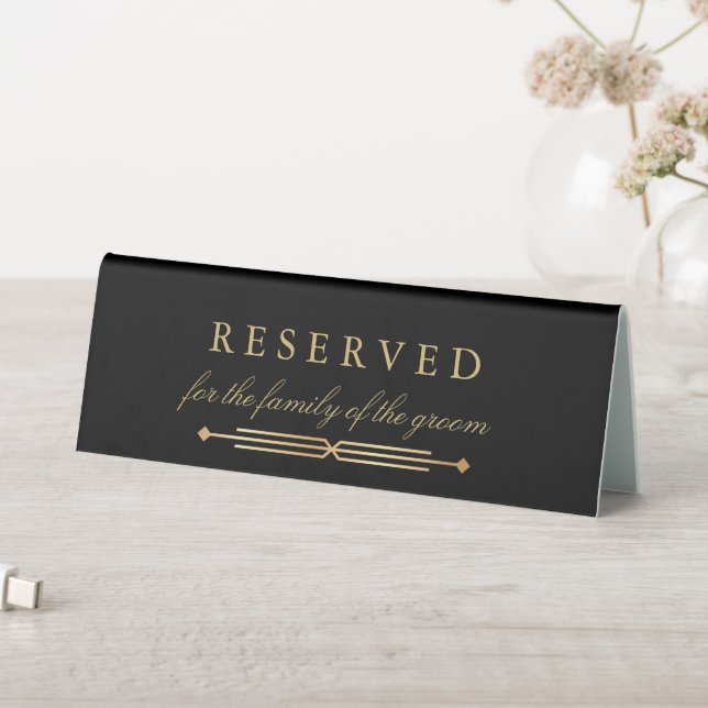 Elegant Art Deco Reserved Table Tent Sign  (In SItu (Table))
