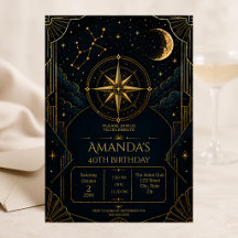 Elegant Art Deco Sagittarius 40th Birthday Party