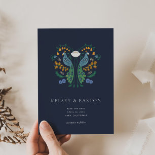 Elegant Art Deco Save the Date card with Photo