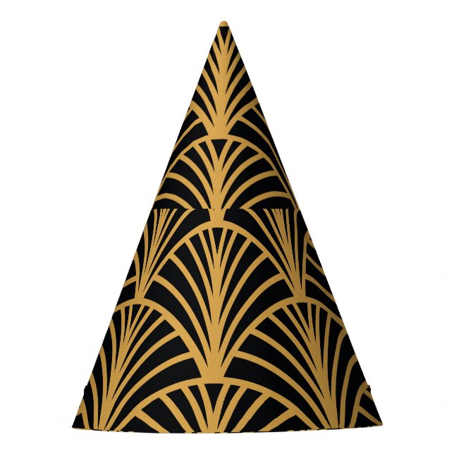 Elegant Art Deco, seamless golden ornament. Party Hat (Front)