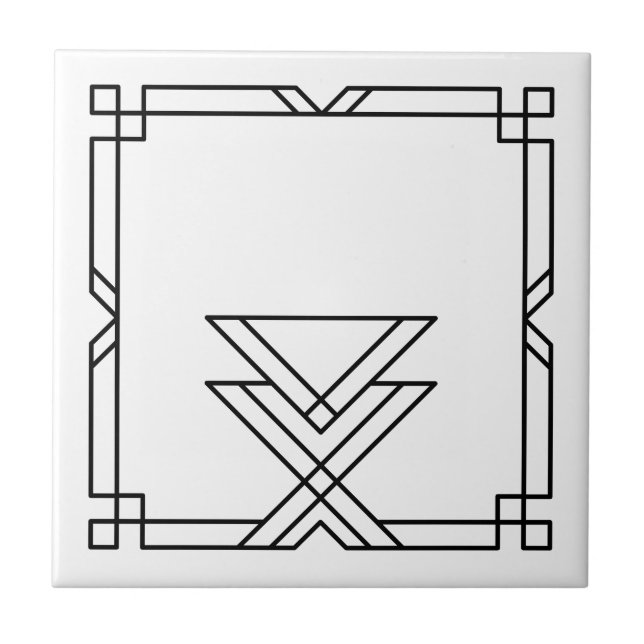 Elegant Art Deco Simple Geometric Frame Tile (Front)