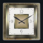 Elegant Art Deco Square Wall Clock<br><div class="desc">Great design. You will love it like others. Be free to use this design for other product or to add your text. Thank you. Follow me for more. Have a nice day.</div>