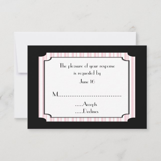 Elegant Art Deco Style Response Card (Front)