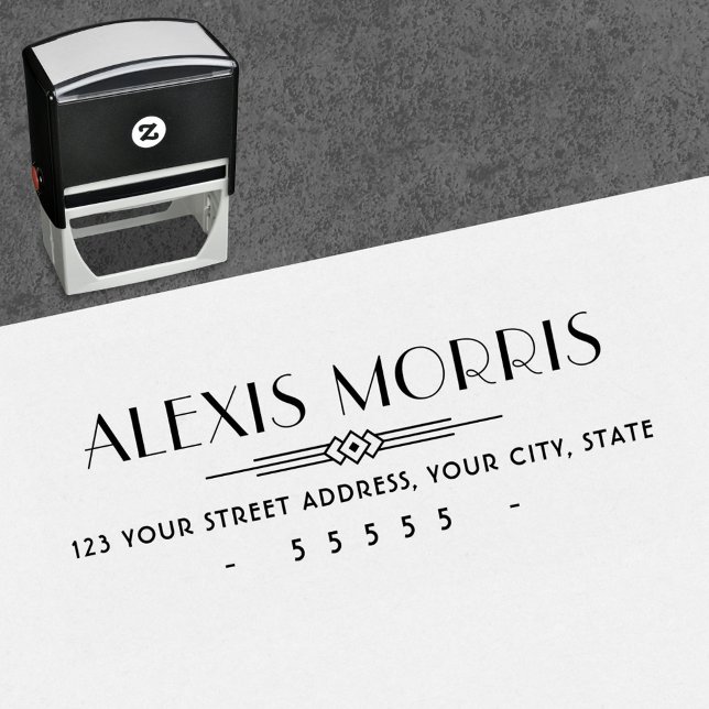 Elegant Art Deco style return address Self-inking Stamp (Creator Uploaded)