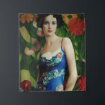 Elegant Art Deco Style Woman wth Large Flowers Art Tapestry<br><div class="desc">Feeling fancy? Feast your eyes on this Art Deco style masterpiece! The roaring 20s might be over,  but the glamour lives on in this stunning piece. The intricate details and vibrant colours of the flowers will leave you feeling like a true Gatsby.</div>