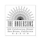 Elegant Art Deco Sun Custom Name & Return Address