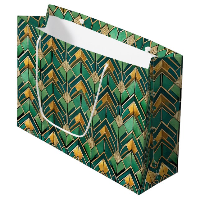 Elegant Art Deco tiled pattern  Large Gift Bag (Front Angled)
