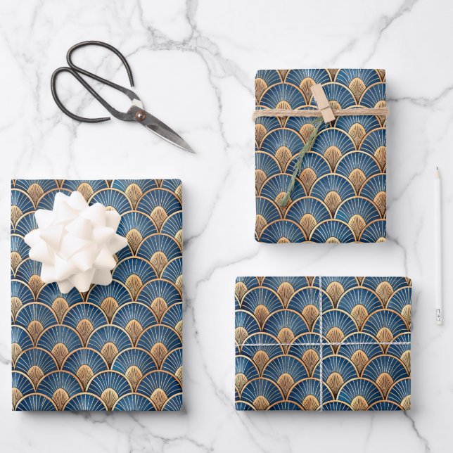 Elegant Art Deco tiled pattern party  Wrapping Paper Sheet (Front)