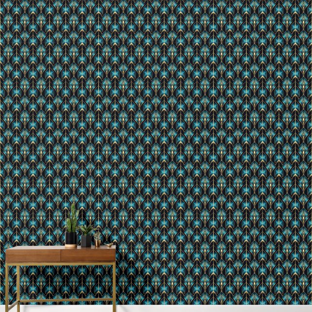 elegant art Deco tiled pattern Wallpaper (Hallway)