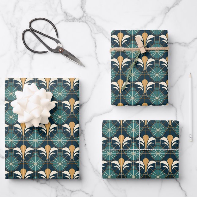 Elegant Art Deco tiled pattern  Wrapping Paper Sheet (Front)