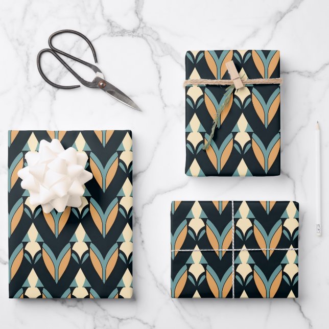 Elegant Art Deco tiled pattern  Wrapping Paper Sheet (Front)