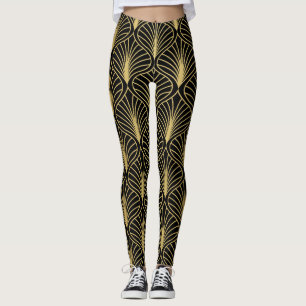 Elegant Art Deco: Vintage Abstract Leggings