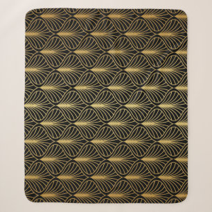 Elegant Art Deco: Vintage Abstract Sherpa Blanket