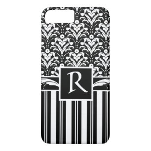 Elegant Art Deco Vintage Floral Damask and Stripes iPhone 8 Plus/7 Plus Case