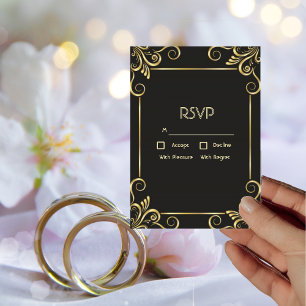 Elegant Art Deco Vintage RSVP Card