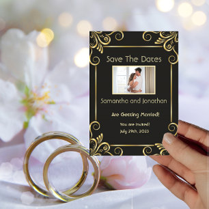 Elegant Art Deco Vintage Save the Dates Card
