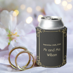 Elegant Art Deco Vintage Wedding  Can Cooler