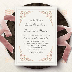 Elegant Art Deco Wedding Foil Invitation