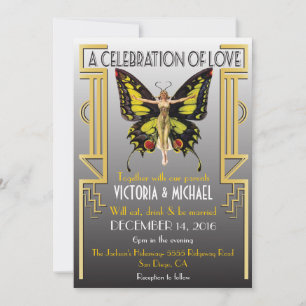 Elegant Art Deco Wedding Invitation