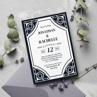 Elegant Art Deco Wedding Invitation