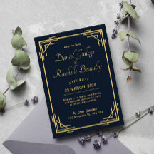 Elegant Art Deco Wedding Invitation