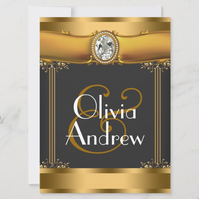Elegant Art Deco Wedding Invitations (Front)