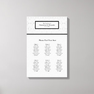 Elegant Art Deco Wedding Seating Chart (6 tables) Canvas Print