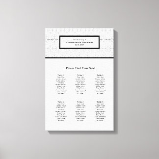 Elegant Art Deco Wedding Seating Chart (6 tables) Canvas Print