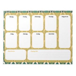 Elegant Art Deco Weekly Planner – Weekly Notepad