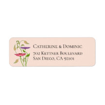 Elegant Art Nouveau Beige Wedding Return Address