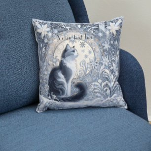 Elegant Art Nouveau Cat Design Customisable Cushion