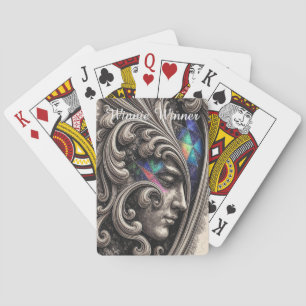 Elegant Art Nouveau Face "Winnie Winner" Playing Cards