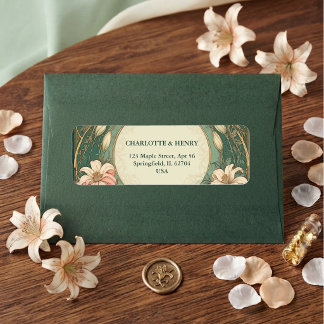 Elegant Art Nouveau Flora Wedding Return Address