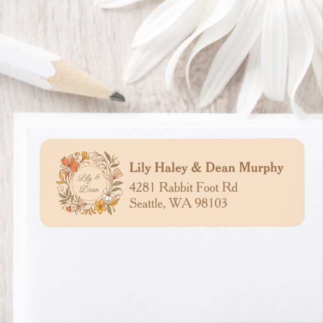 Elegant Art Nouveau Floral Address Labels (Insitu)