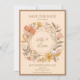 Elegant Art Nouveau Floral Save the Date