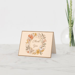 Elegant Art Nouveau Floral Thank You Card