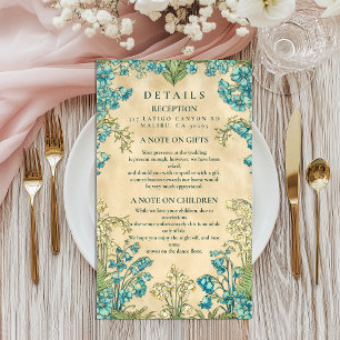Elegant Art Nouveau Floral Wedding Enclosure Card