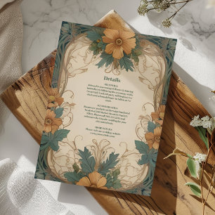 Elegant Art Nouveau Floral Wedding Enclosure Card
