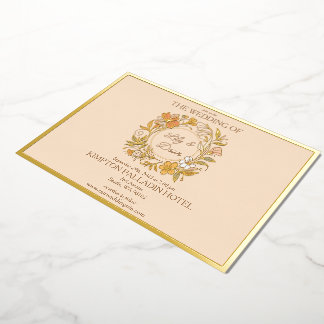 Elegant Art Nouveau Floral Wedding Invitation