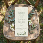 Elegant art nouveau floral wedding program programme<br><div class="desc">Guide your guests through your special day with this minimalist green floral wedding program card, featuring a clean ivory background, classic serif fonts, and soft sage typography for a timeless look. Delicate botanical blooms frame the bottom of both sides, adding a romantic garden touch that suits vineyard, countryside, and outdoor...</div>