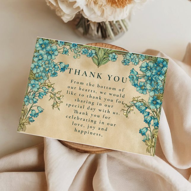 Elegant Art Nouveau Floral Wedding Thank You Card (Creator Uploaded)