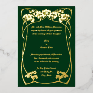 Elegant Art Nouveau Foliage Border