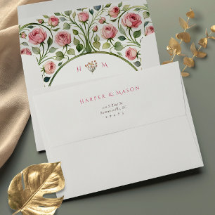 Elegant Art Nouveau Fully Printed Wedding Envelope