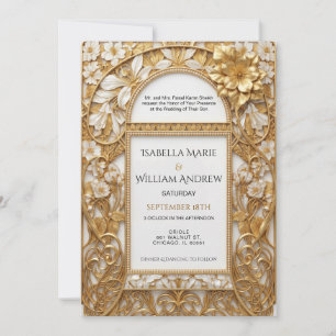 Elegant Art Nouveau Islamic Wedding Invitation