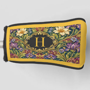 Elegant Art Nouveau Monogram Floral Vintage Design Golf Head Cover
