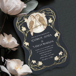 Elegant Art Nouveau Owls Wedding Invitation<br><div class="desc">Elegant and modern Art Nouveau wedding design featuring barn owls. The foil on this item is NOT real foil. Matching Items in our shop for a complete party theme.</div>