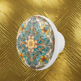 elegant art nouveau pattern  ceramic knob