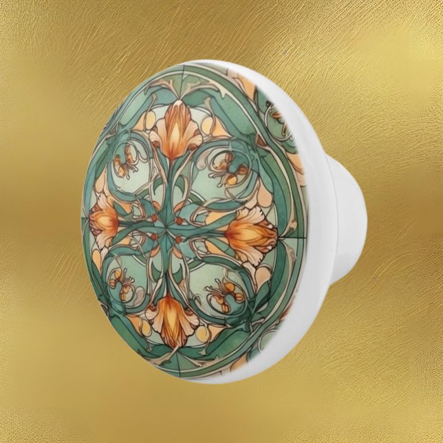 elegant art nouveau pattern  ceramic knob (Creator Uploaded)